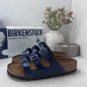 Birkenstock Florida BS Slide Sandal Graceful Insignia Blue Women 5/Men 3 NWB